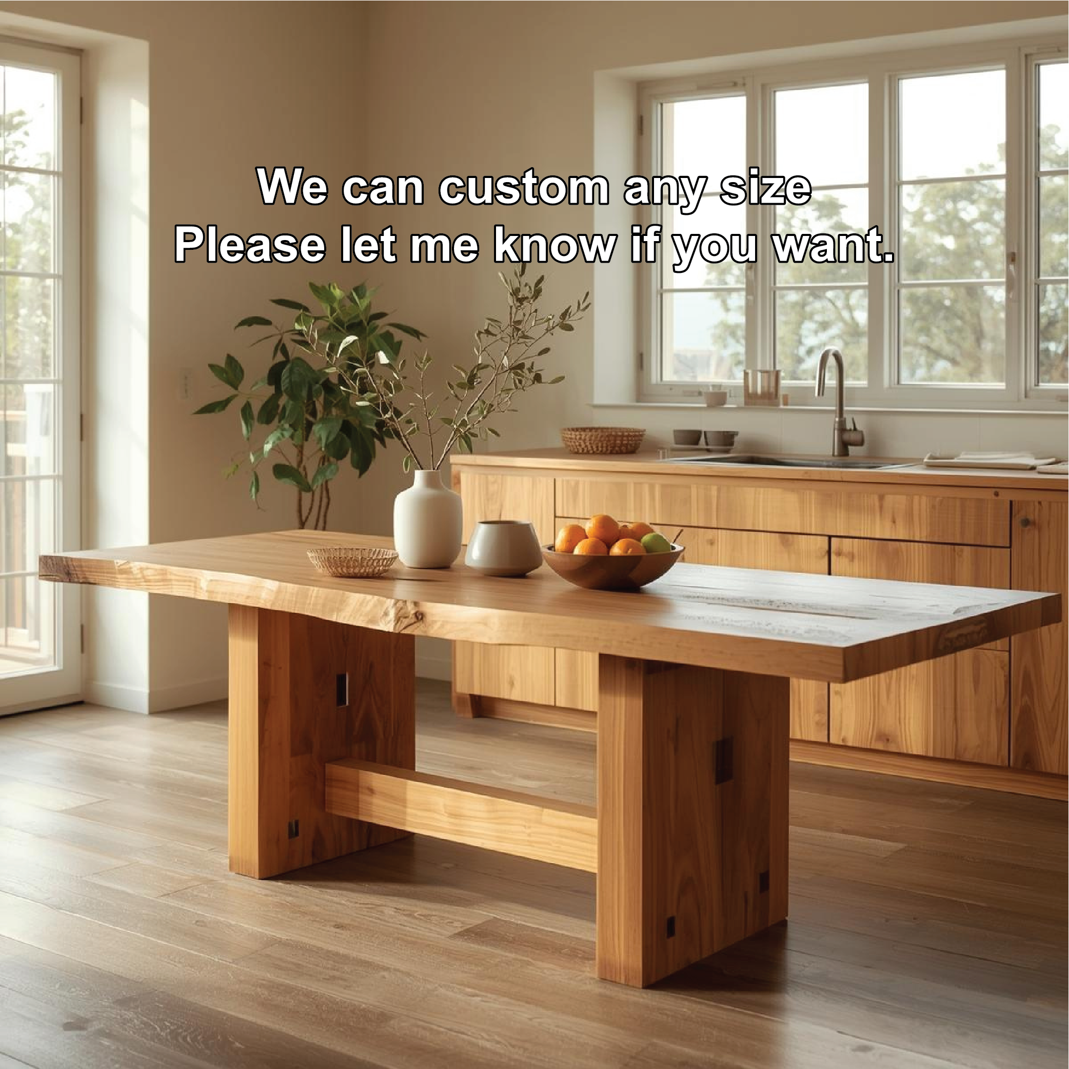 Modern Trestle Dining Table for Kitchen Dining Room Large Minimalist Dining Furniture