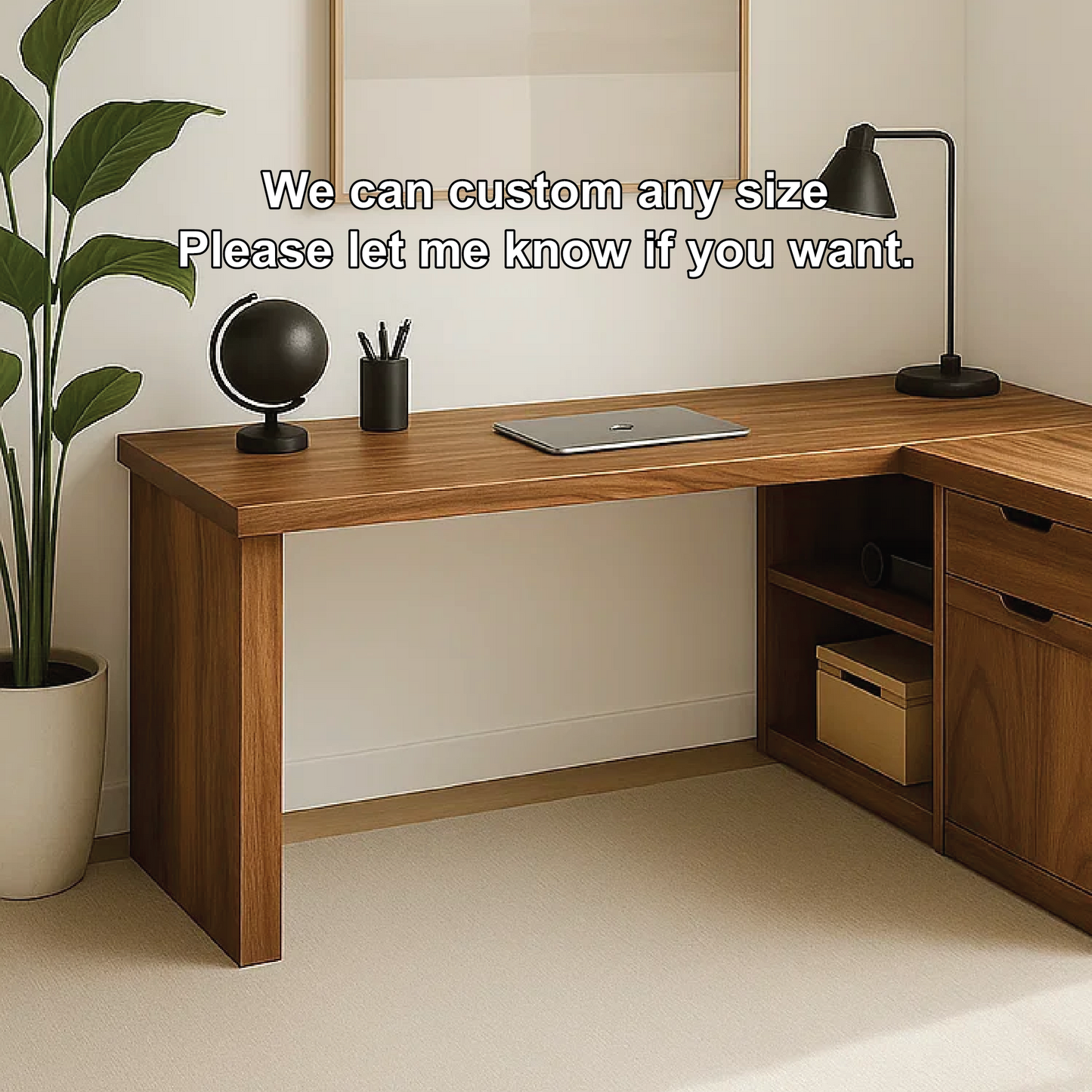 Handcrafted Solid Wood L-Shaped Work Desk – Modern Corner Office Table with Storage Drawers Kitchnce