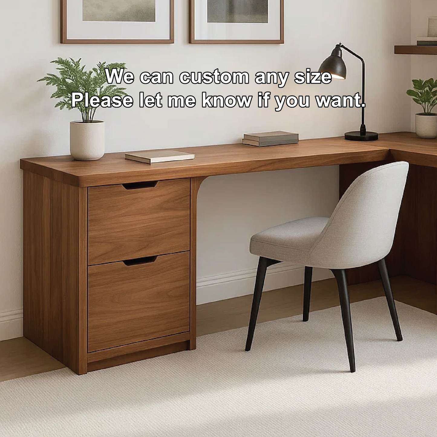 Handcrafted Solid Wood L-Shaped Work Desk – Modern Corner Office Table with Storage Drawers Kitchnce