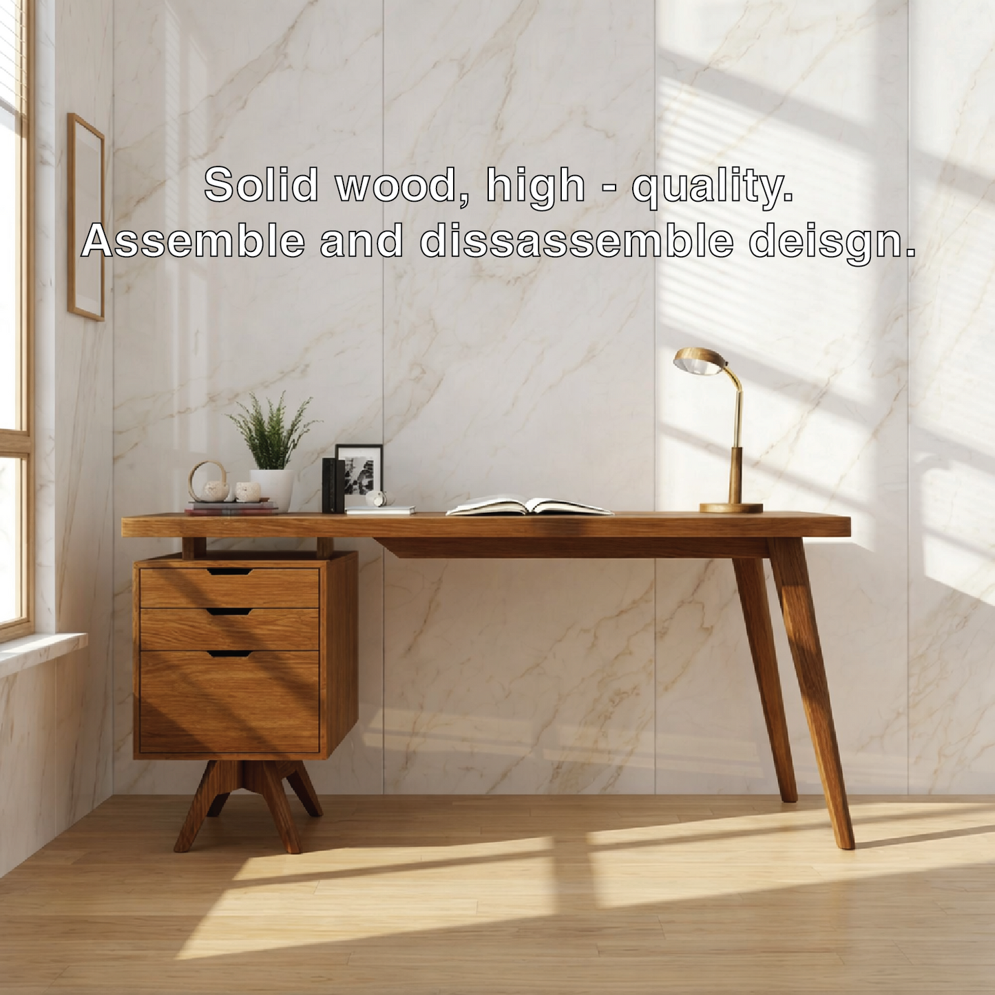 Modern Writing Desk with Storage Drawer Minimal Home Office Desk Clean Work Table Design