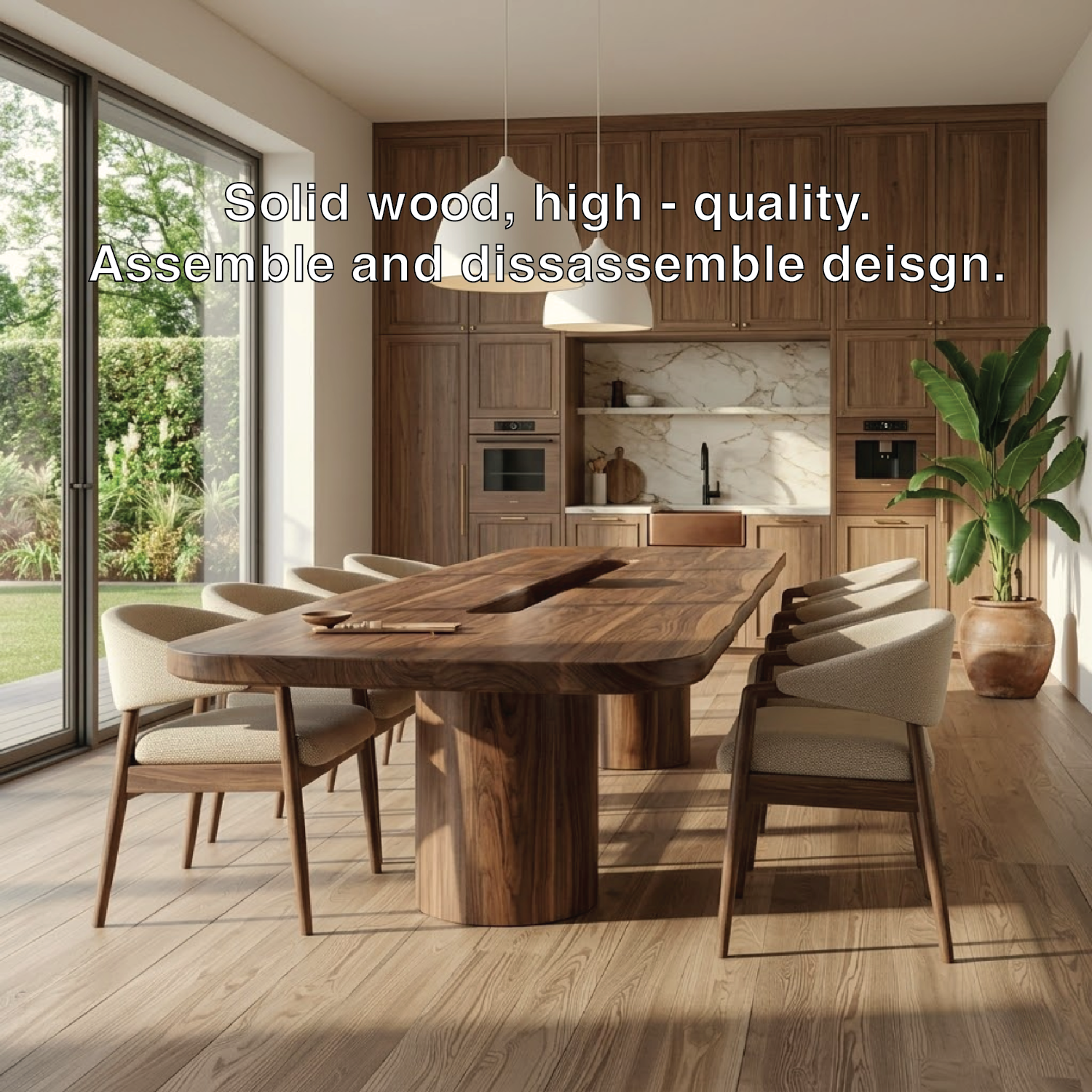 Modern Large Dining Table Oval Sculptural Pedestal Base Kitchen Dining Room Furniture