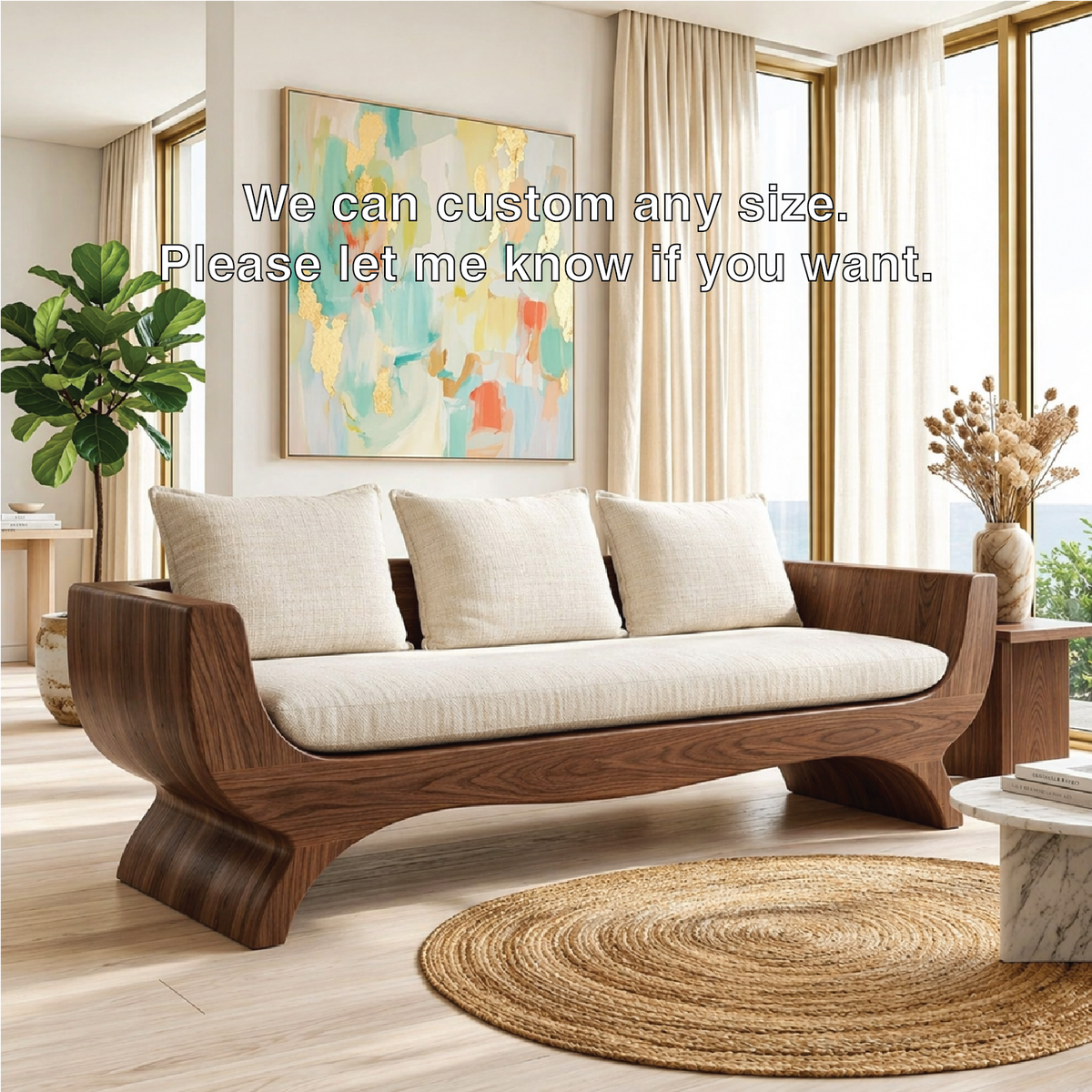 Modern Upholstered Curved Sofa, Sculptural Accent Seating for Elegant Home Interiors