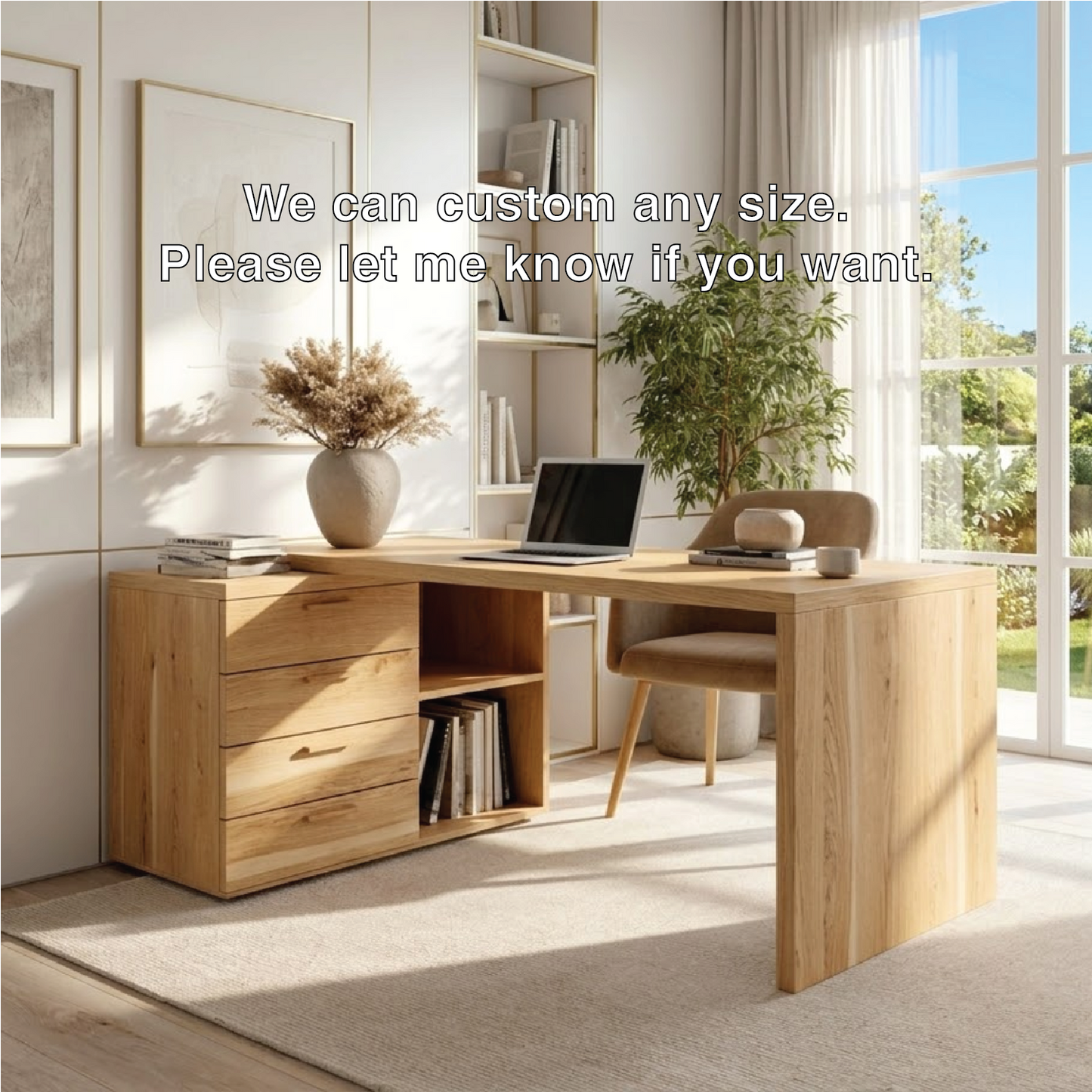 Modern L Shaped Desk with Drawers Storage Home Office Corner Writing Table Large Workspace
