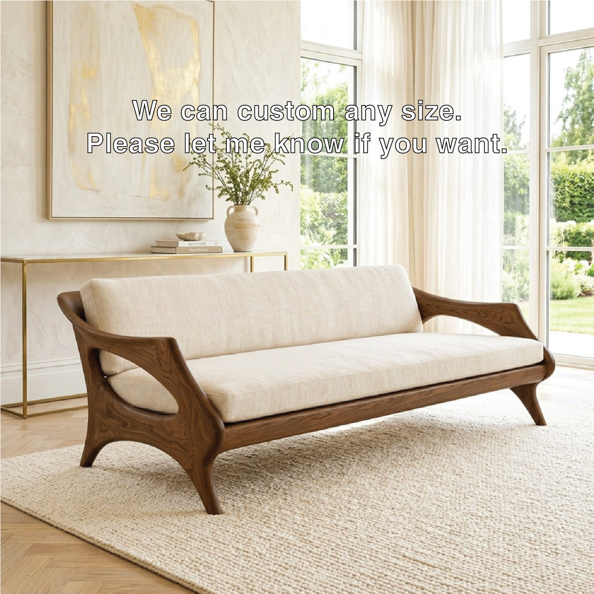 Elegant Curved Upholstered Sofa, Sculptural Accent Seating for Modern Interiors