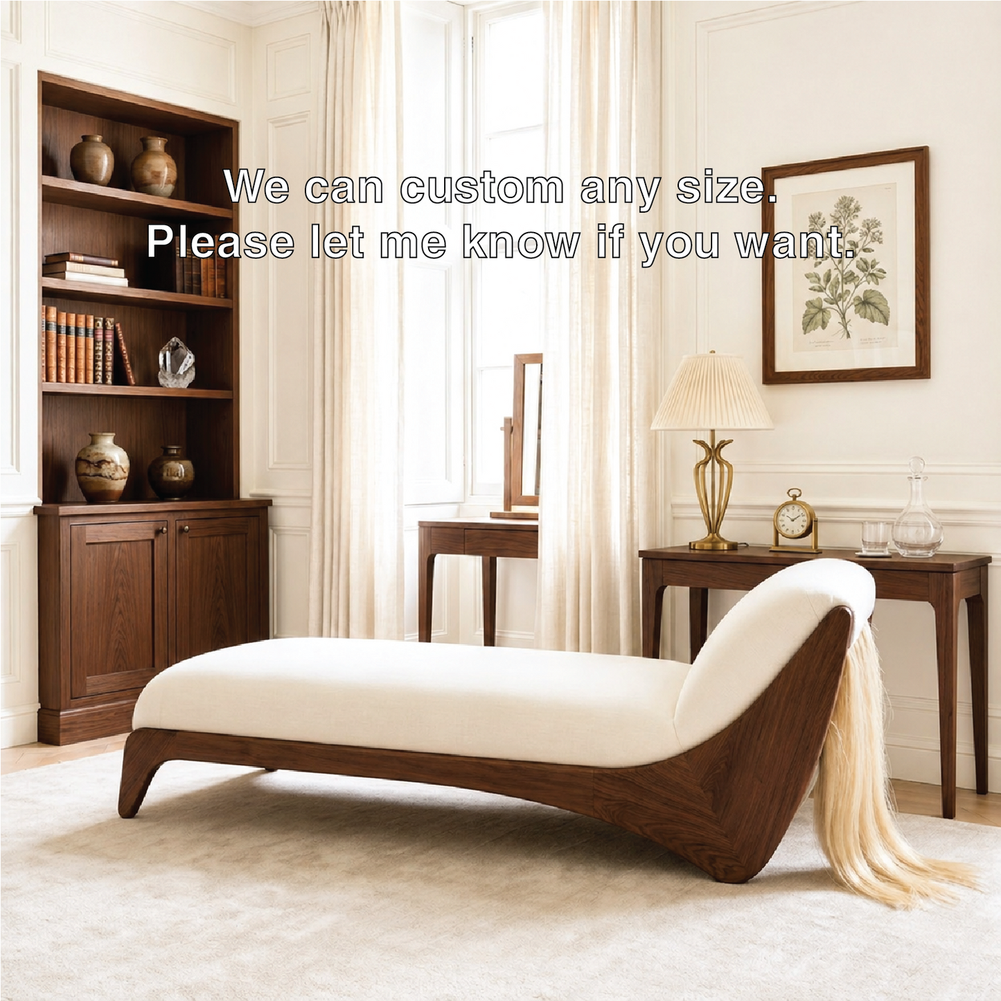 Curved Upholstered Daybed With Arched Backrest, White Cushion, Bedroom Chaise Lounge