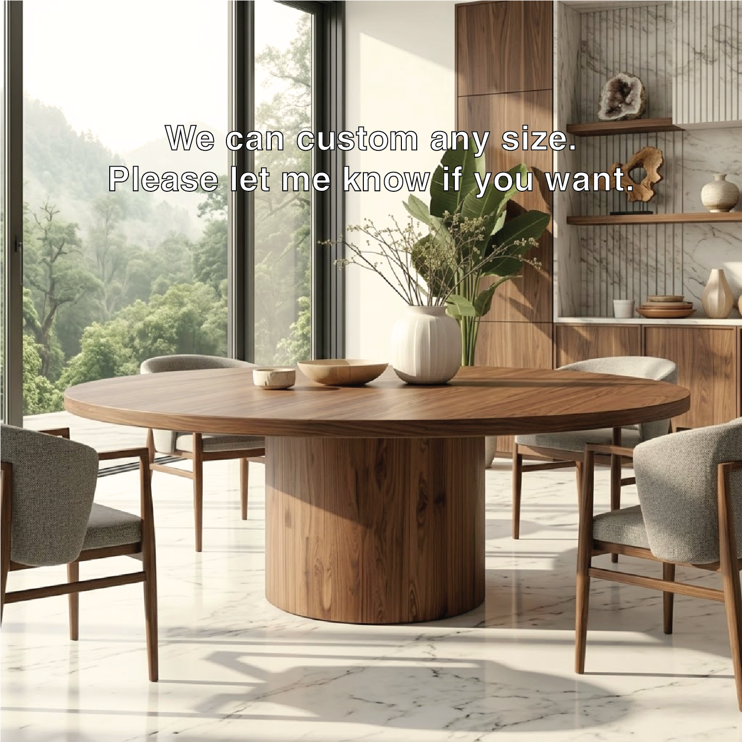 Round Dining Table Pedestal Base Modern Dining Room Table Large Kitchen Table Furniture