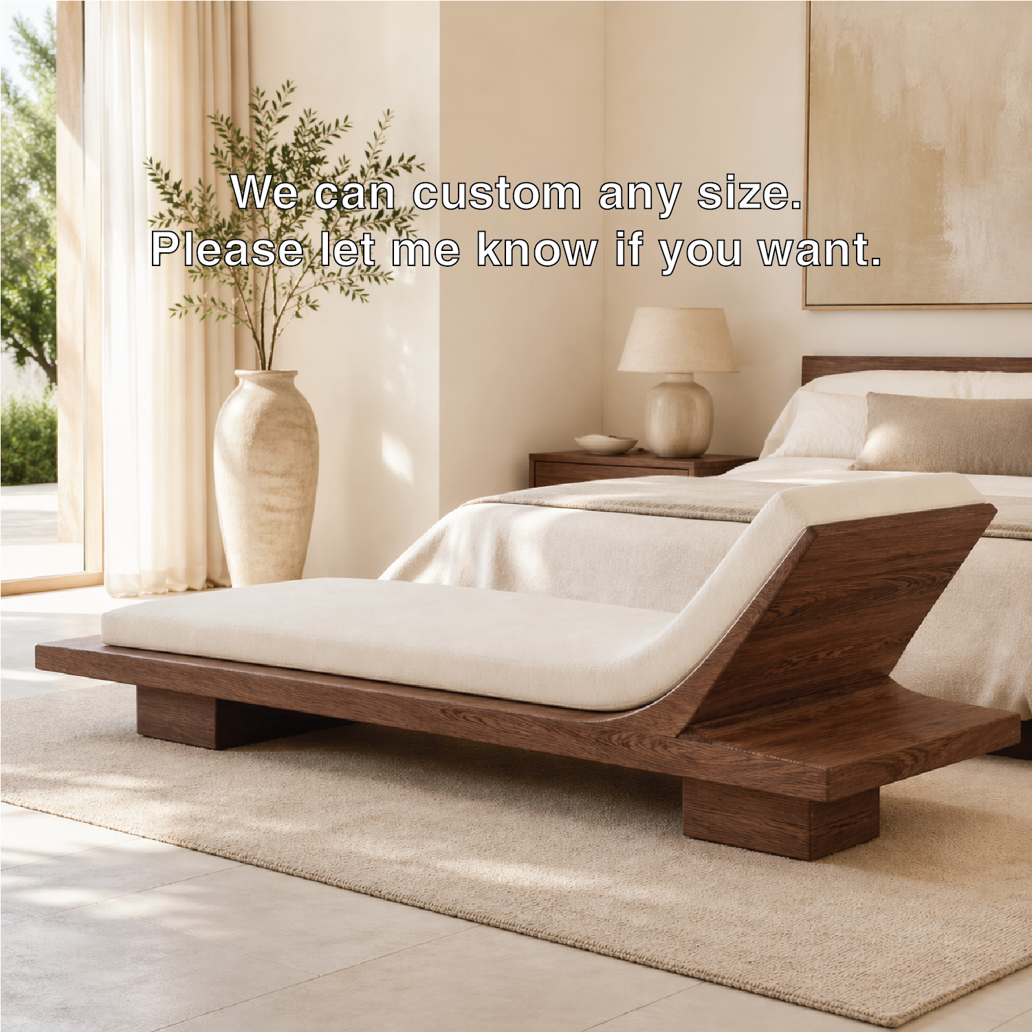 Modern Minimalist Chaise Lounge Daybed with Cushion for Bedroom Reading Nook