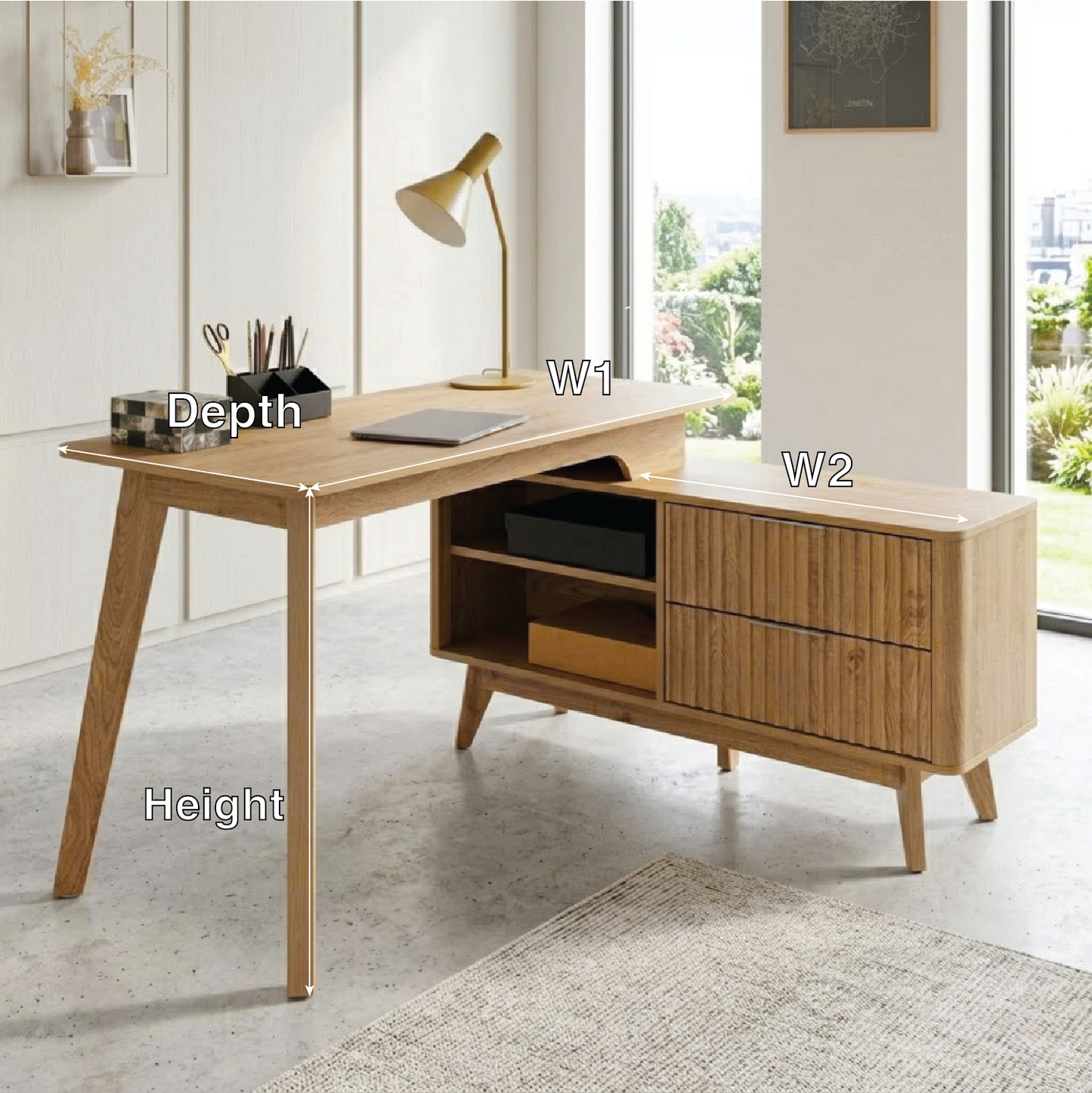 Stylish Work Desk with Storage and Modern Design for Home Office