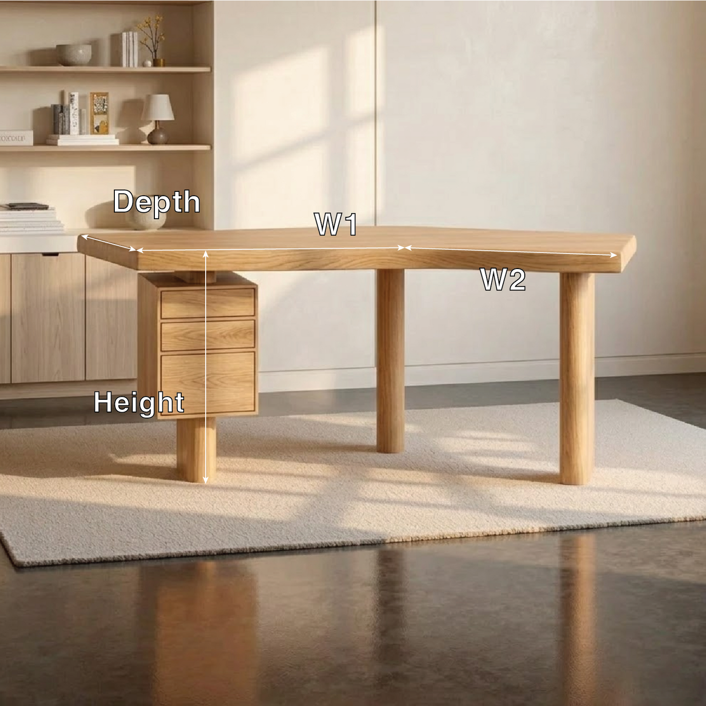 Modern L-Shaped Work Desk with Storage and Sleek Design for Home Office