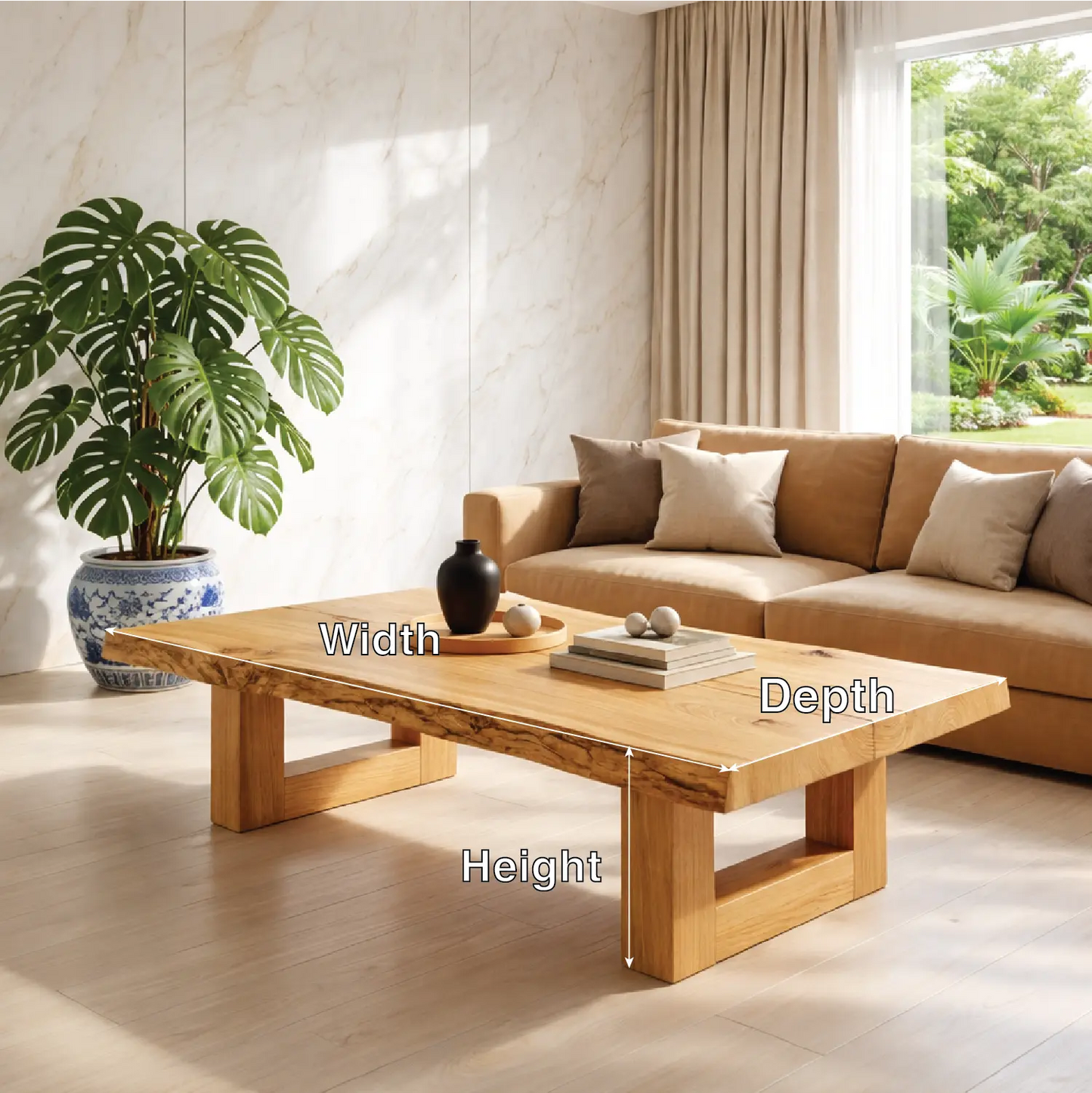 Natural Wood Coffee Table with Modern Design and Minimalist Aesthetic Kitchnce