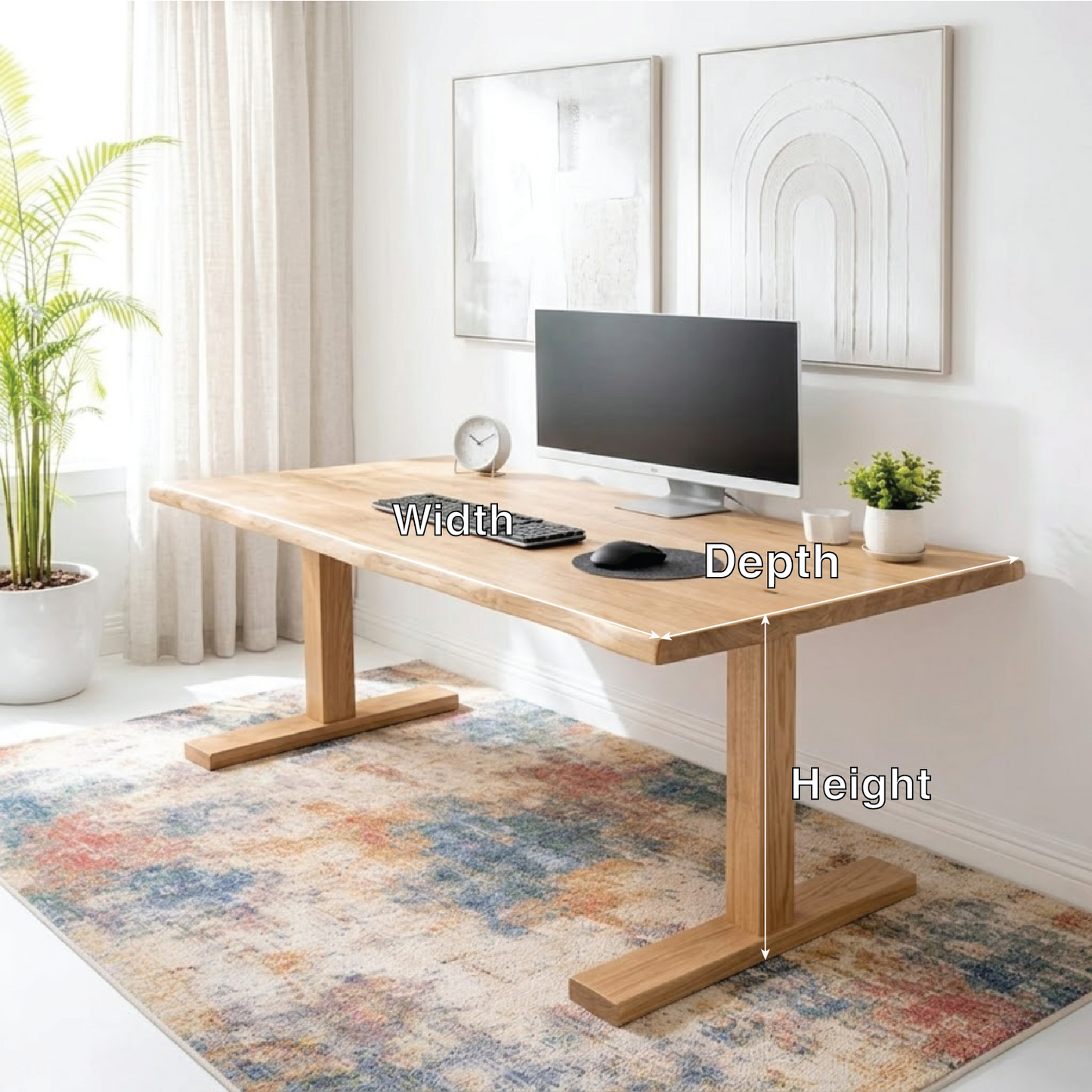 Modern Work Desk Minimalist Office Desk Large Wooden Table Home Office Workspace Desk