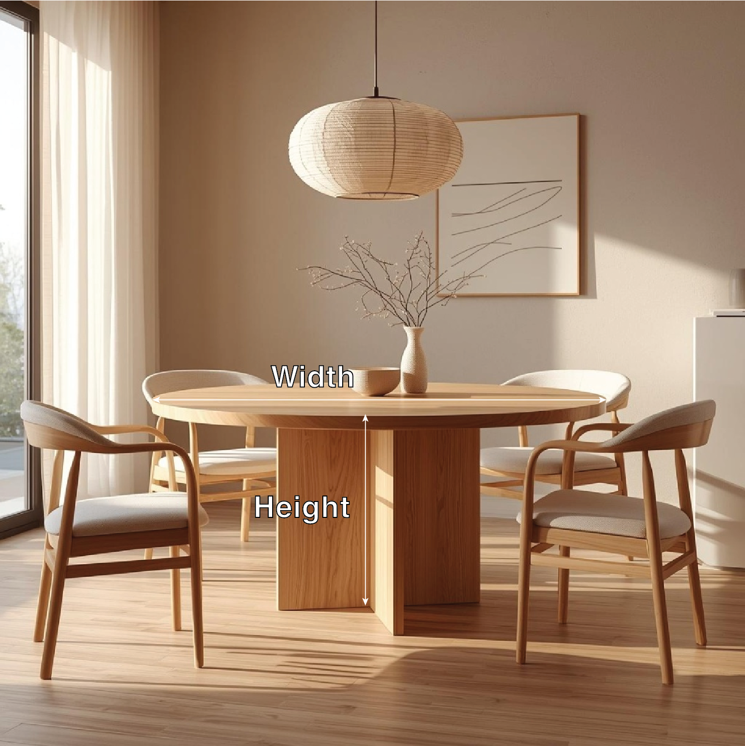 Round Dining Table with Pedestal Base Modern Dining Room Table Kitchen Furniture