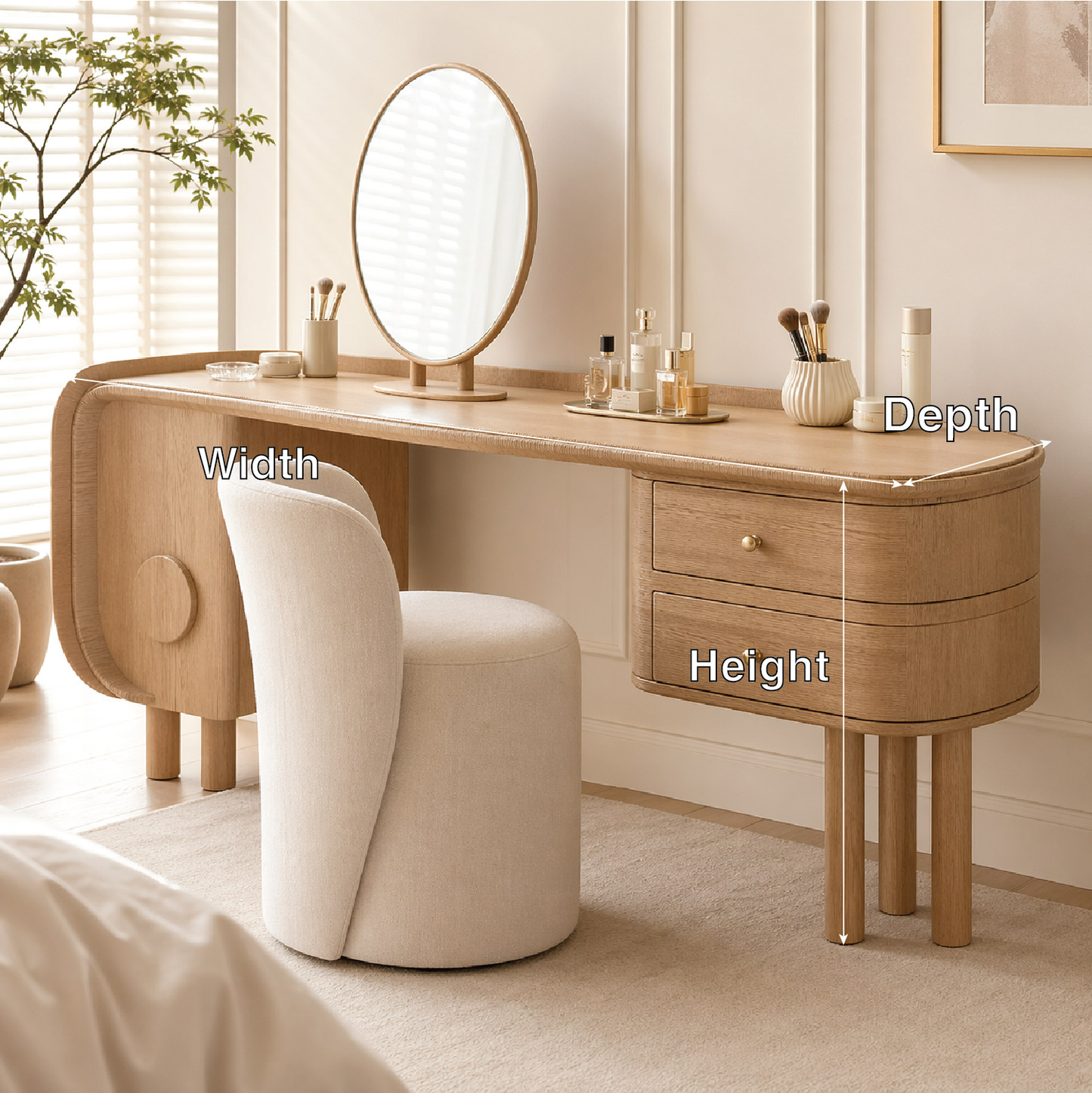 Modern Makeup Vanity Desk With Drawers Dressing Table Bedroom Beauty Furniture Set