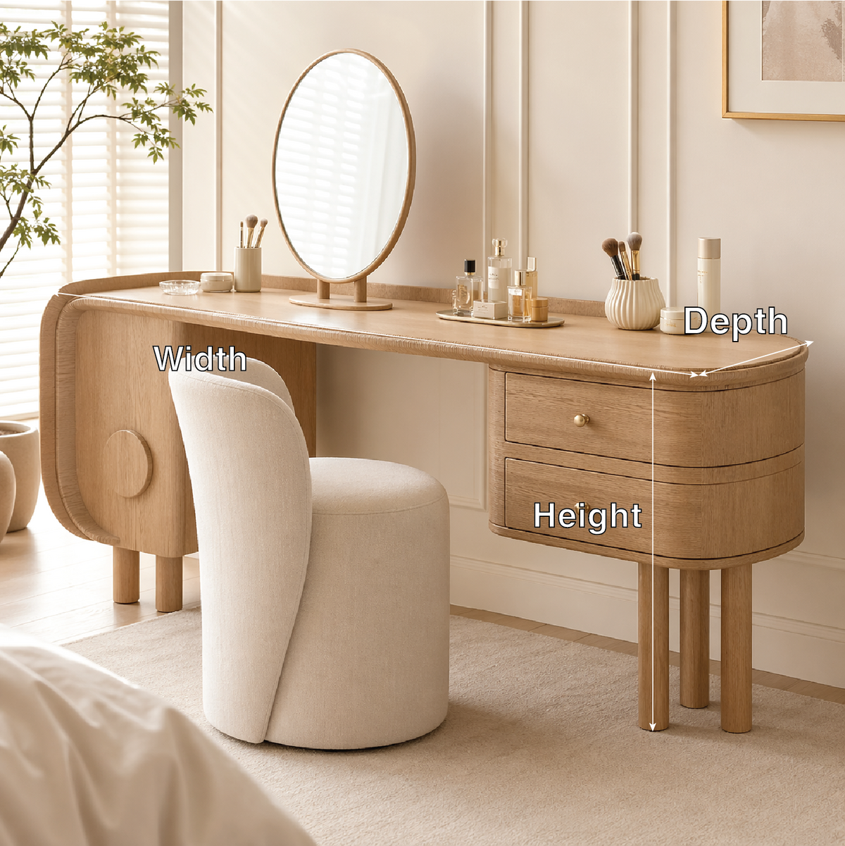 Modern Makeup Vanity Desk With Drawers Dressing Table Bedroom Beauty Furniture Set