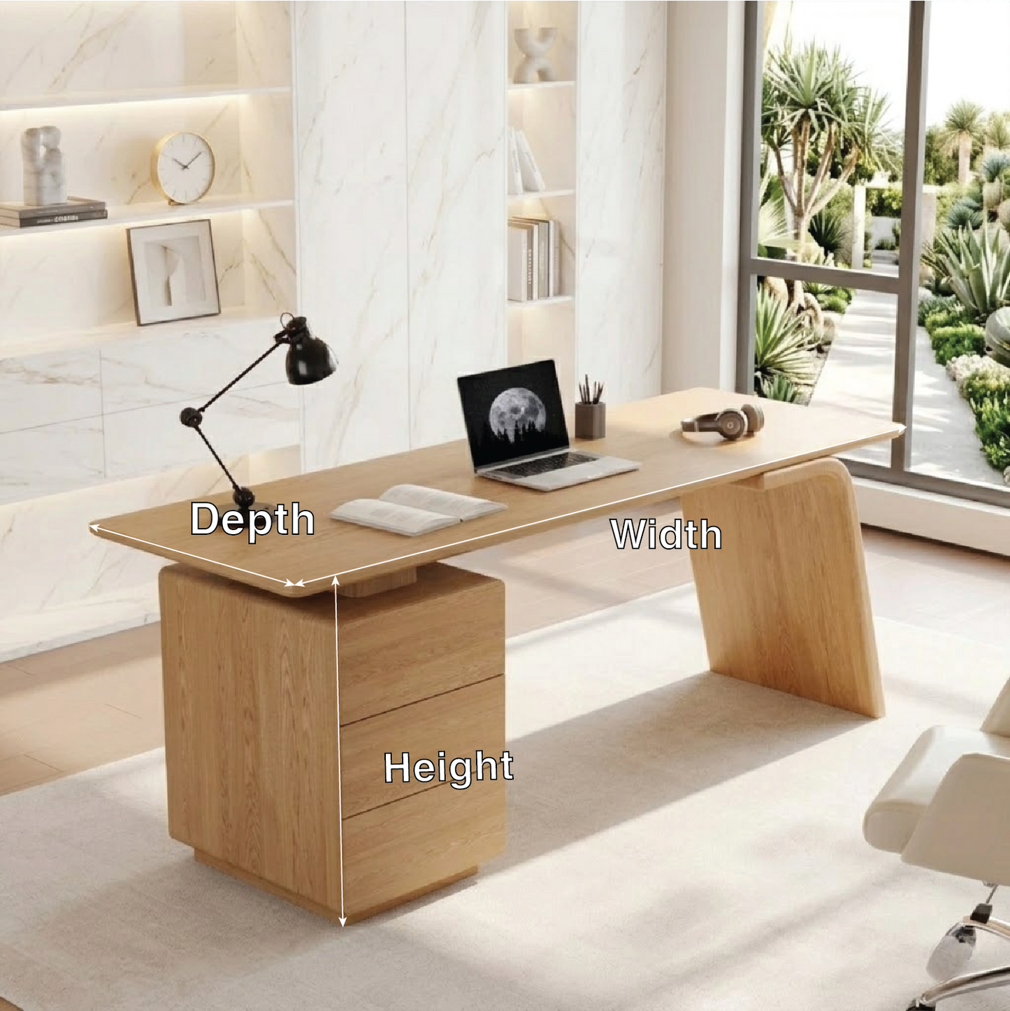 Modern Desk with Storage Drawers and Sleek Design Home Office Desk