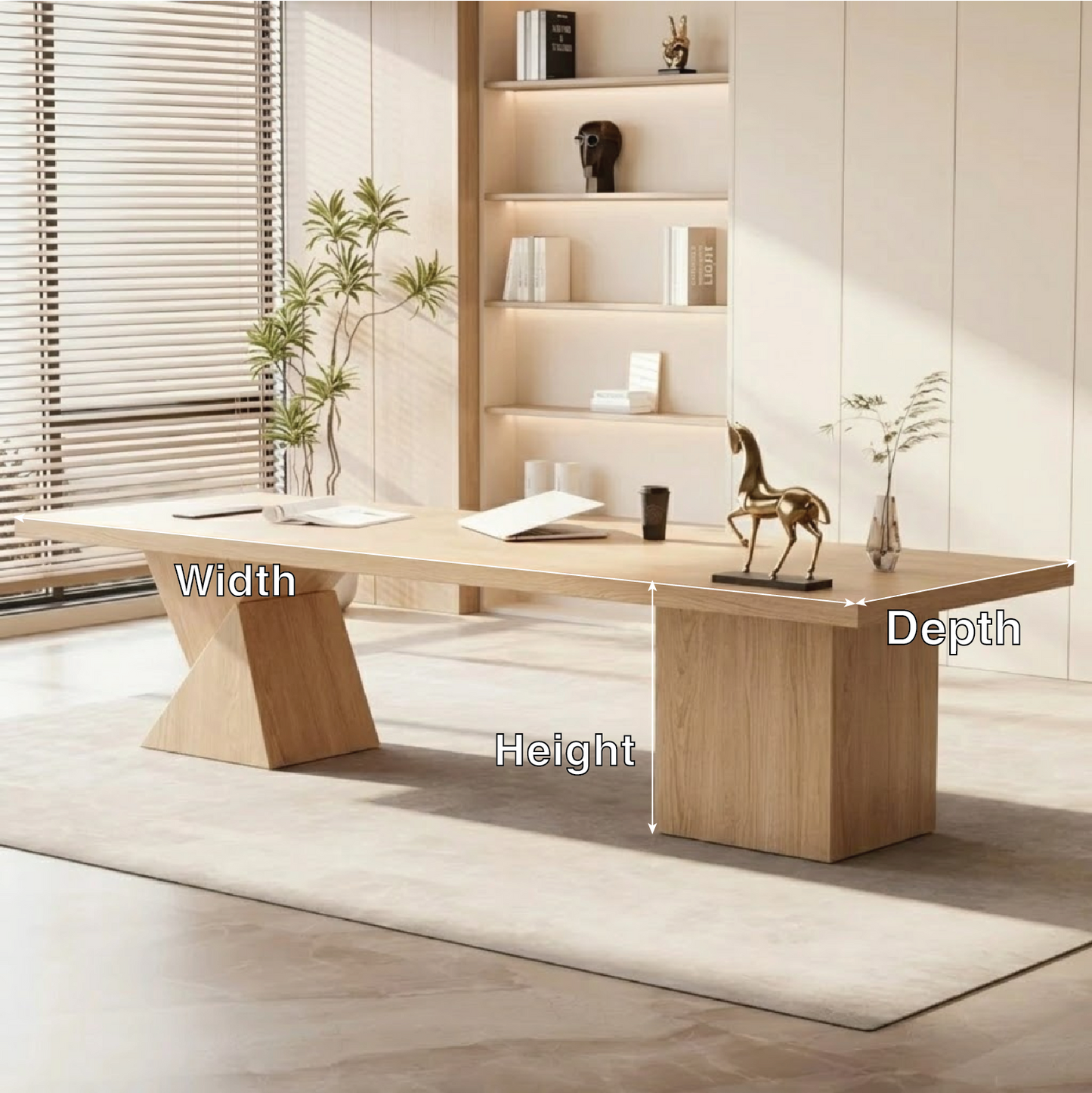 Large Executive Writing Desk, Modern Office Table, Minimalist Home Office Work Desk