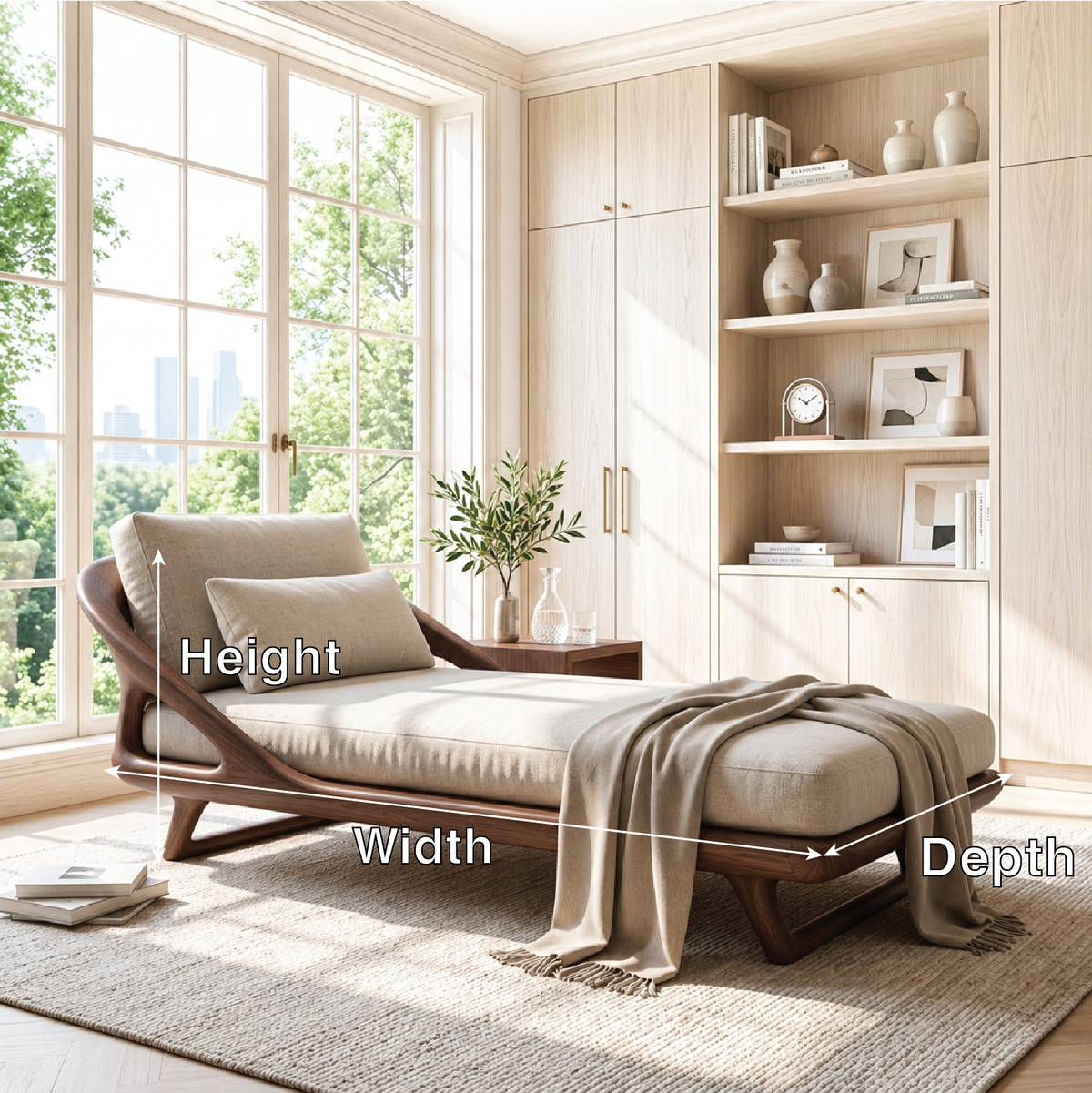 Modern Upholstered Daybed With Curved Frame, Pillow Backrest, Bedroom Lounge Chair