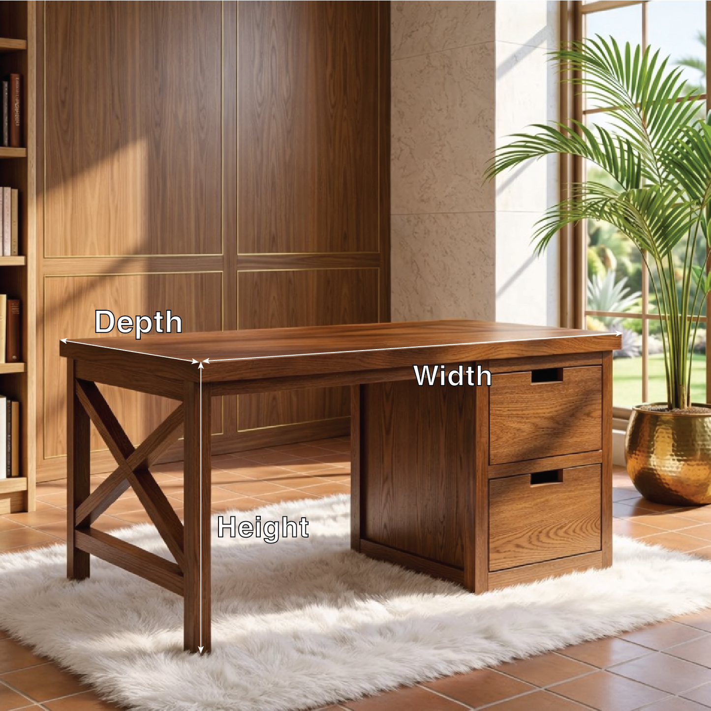 Modern Work Desk with Storage Drawer Minimal Home Office Writing Table Solid Design