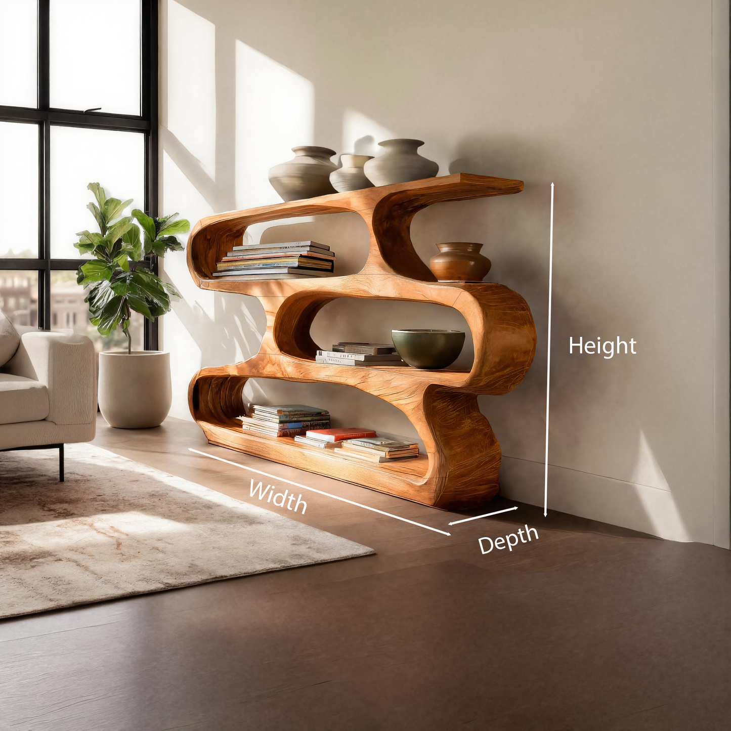 Modern Curved Bookcase For Minimalist Living Room Decor Kitchnce