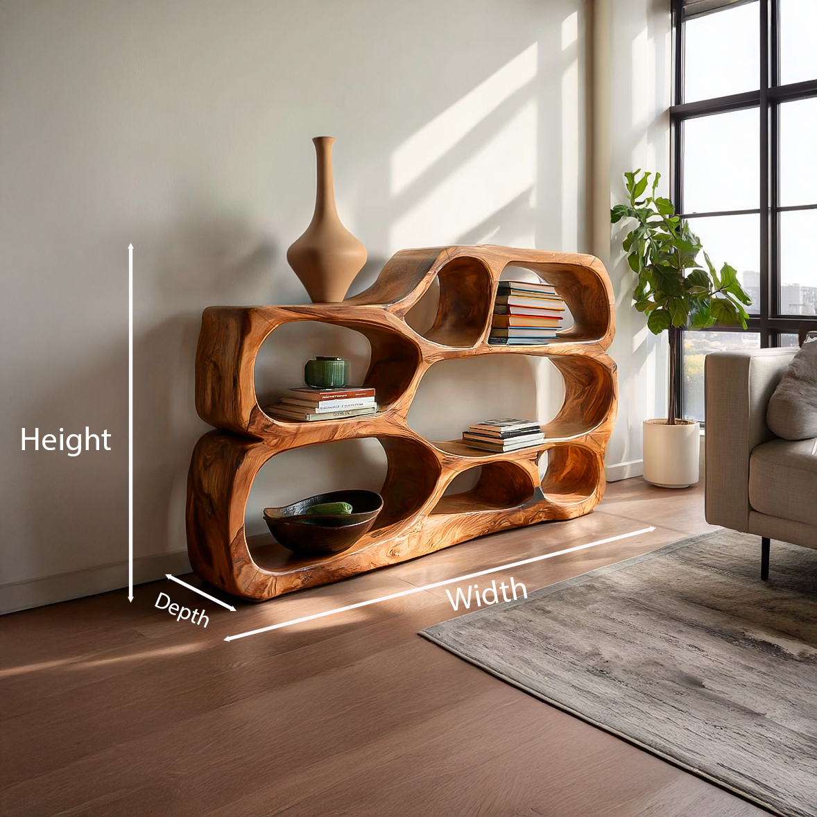 Artistic Curved Bookshelf For Living Room Styling Kitchnce