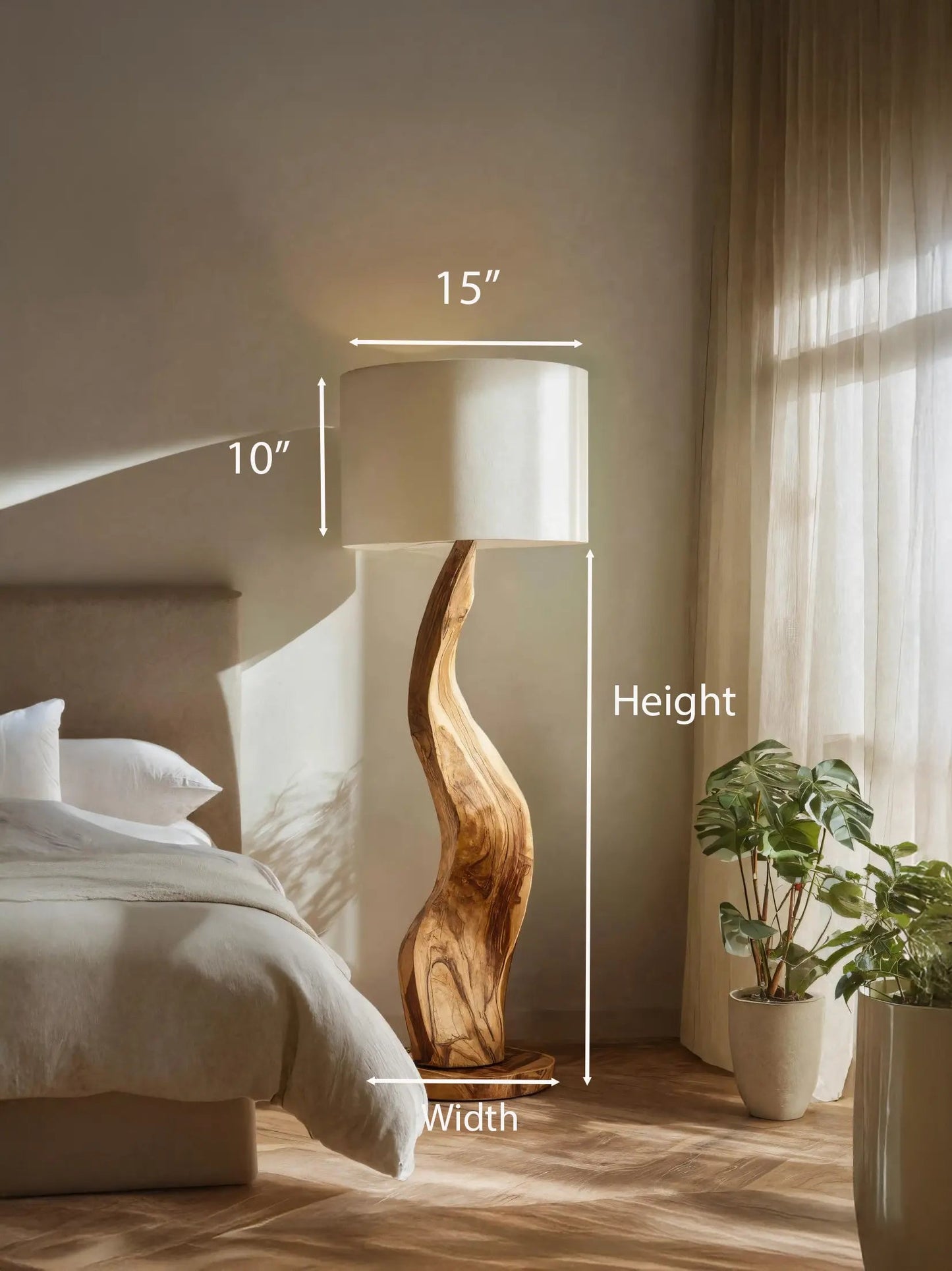 Modern Sculptural Floor Lamp With Curved Base For Bedroom Kitchnce