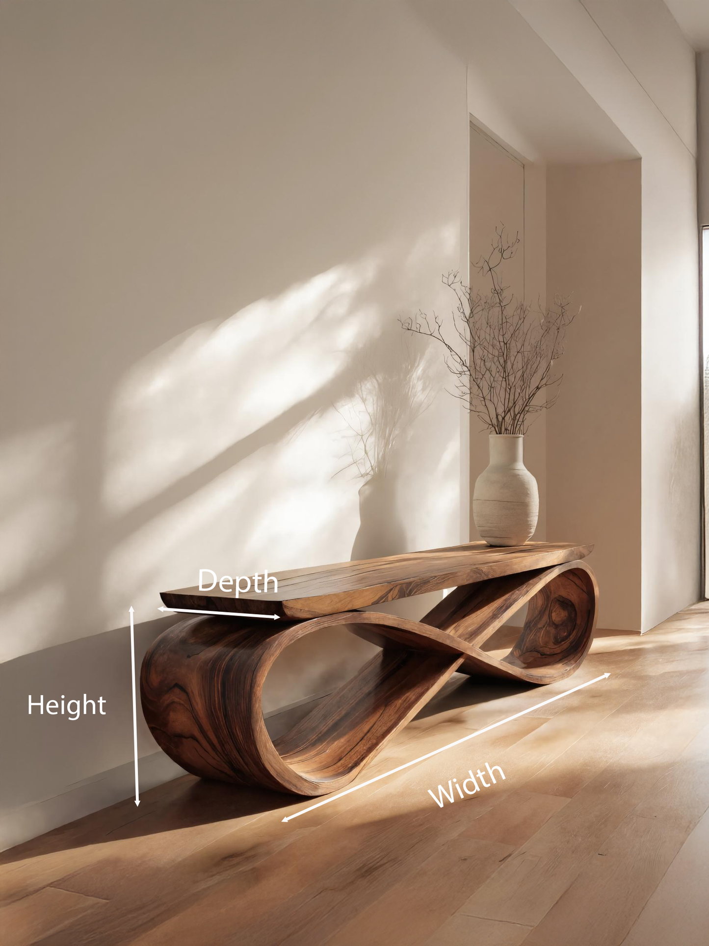 Infinity Loop Sculptural Bench For Entryway Or Living Room Kitchnce