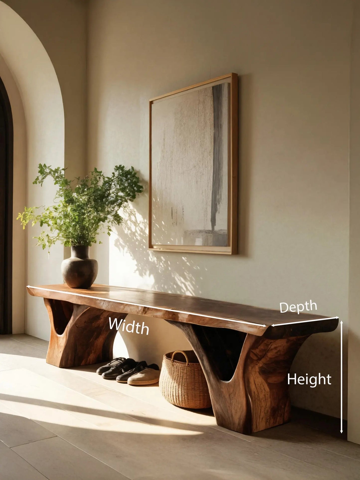 Organic Sculptural Bench For Entryway Kitchnce