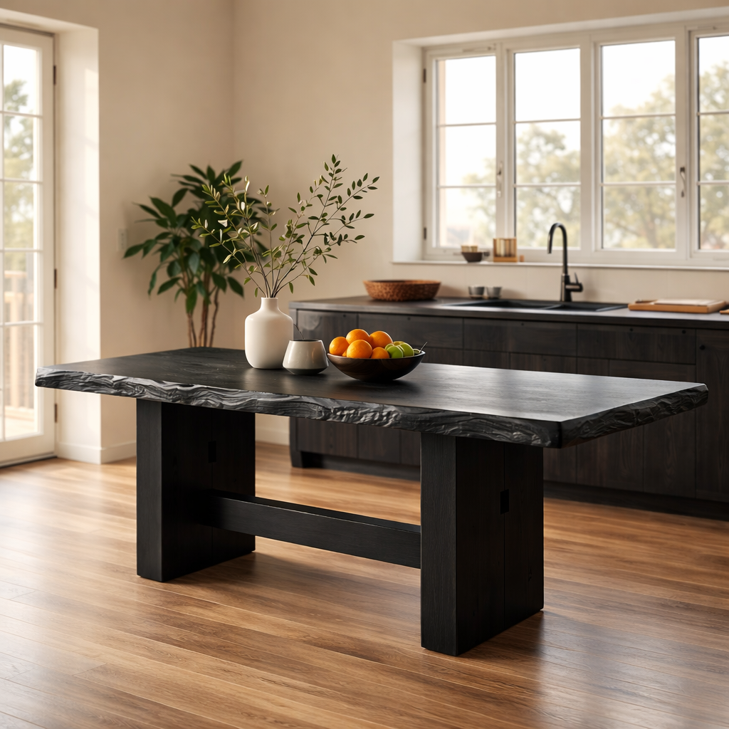 Modern Trestle Dining Table for Kitchen Dining Room Large Minimalist Dining Furniture