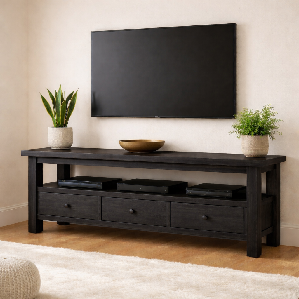 Mid Century Solid Wood TV Stand Modern Media Console Long Entertainment Center Cabinet Kitchnce