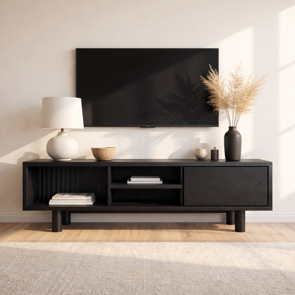 Mid Century Solid Wood TV Stand Modern Media Console Entertainment Center Cabinet Storage Kitchnce