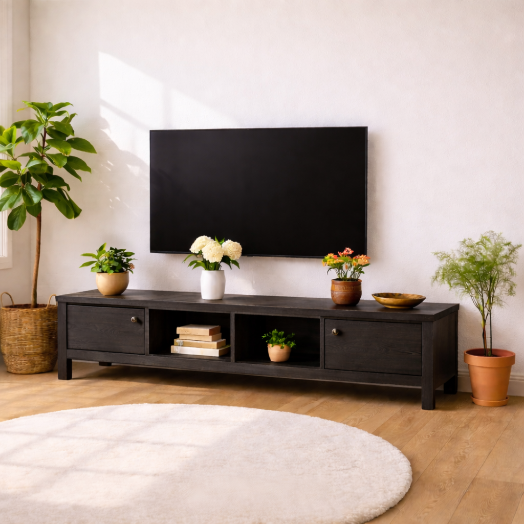 Modern Wood TV Stand With Drawers Long Media Console Storage Entertainment Center Kitchnce
