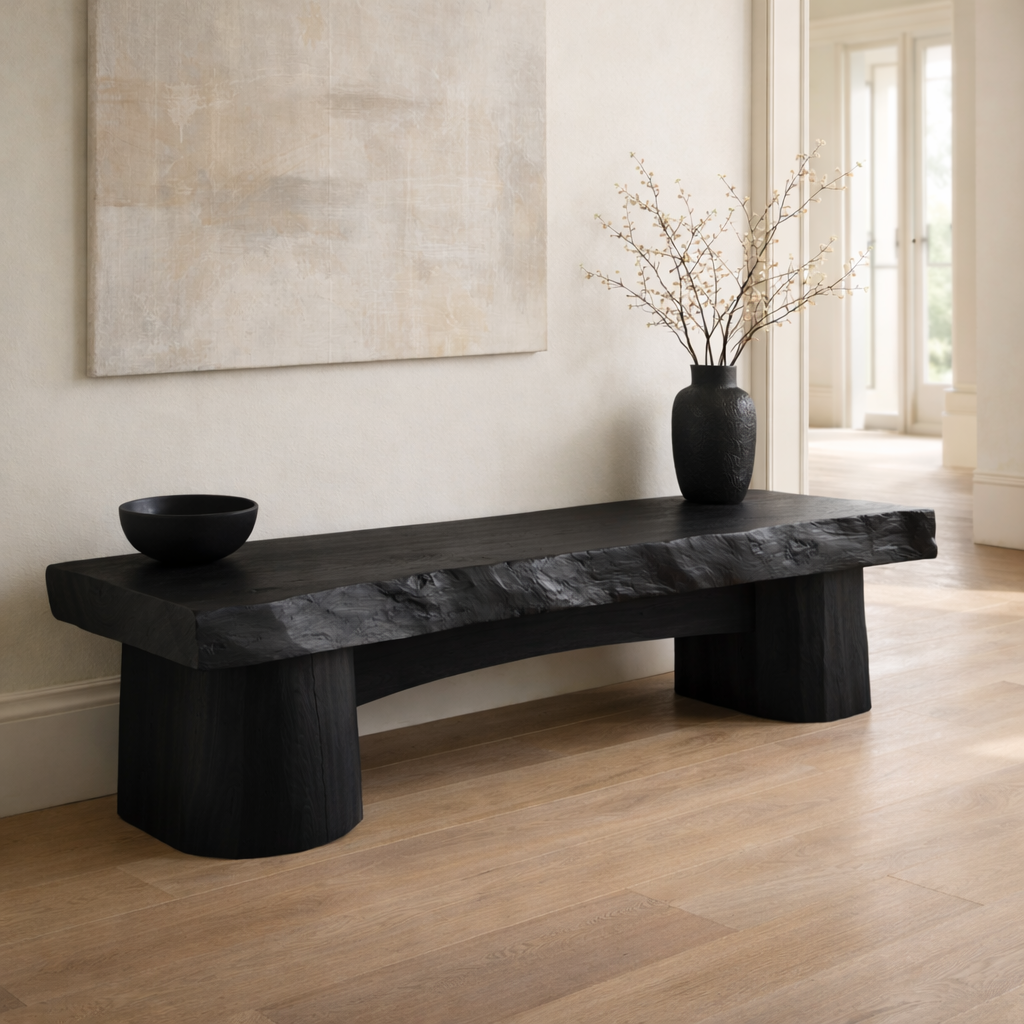 Rustic Entryway Bench Live Edge Hallway Seat Farmhouse Console Style Furniture