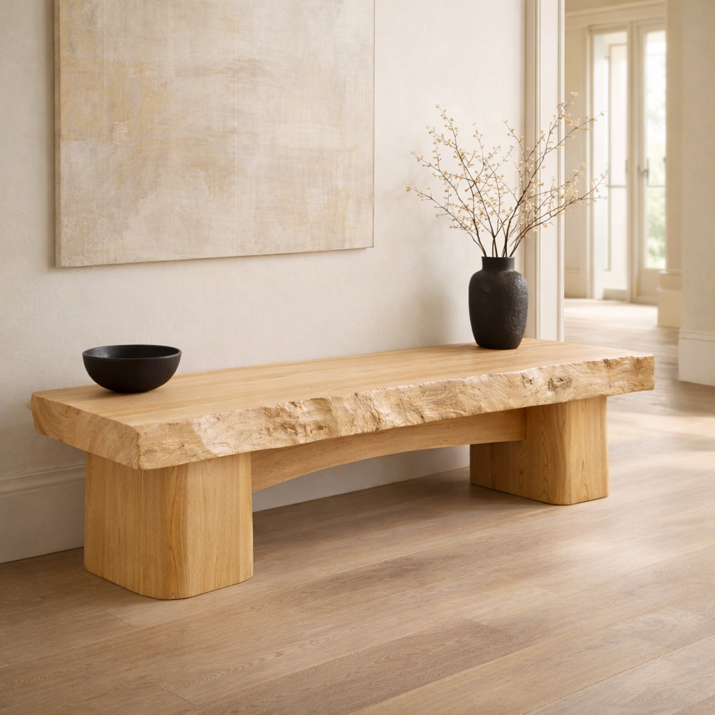 Rustic Entryway Bench Live Edge Hallway Seat Farmhouse Console Style Furniture