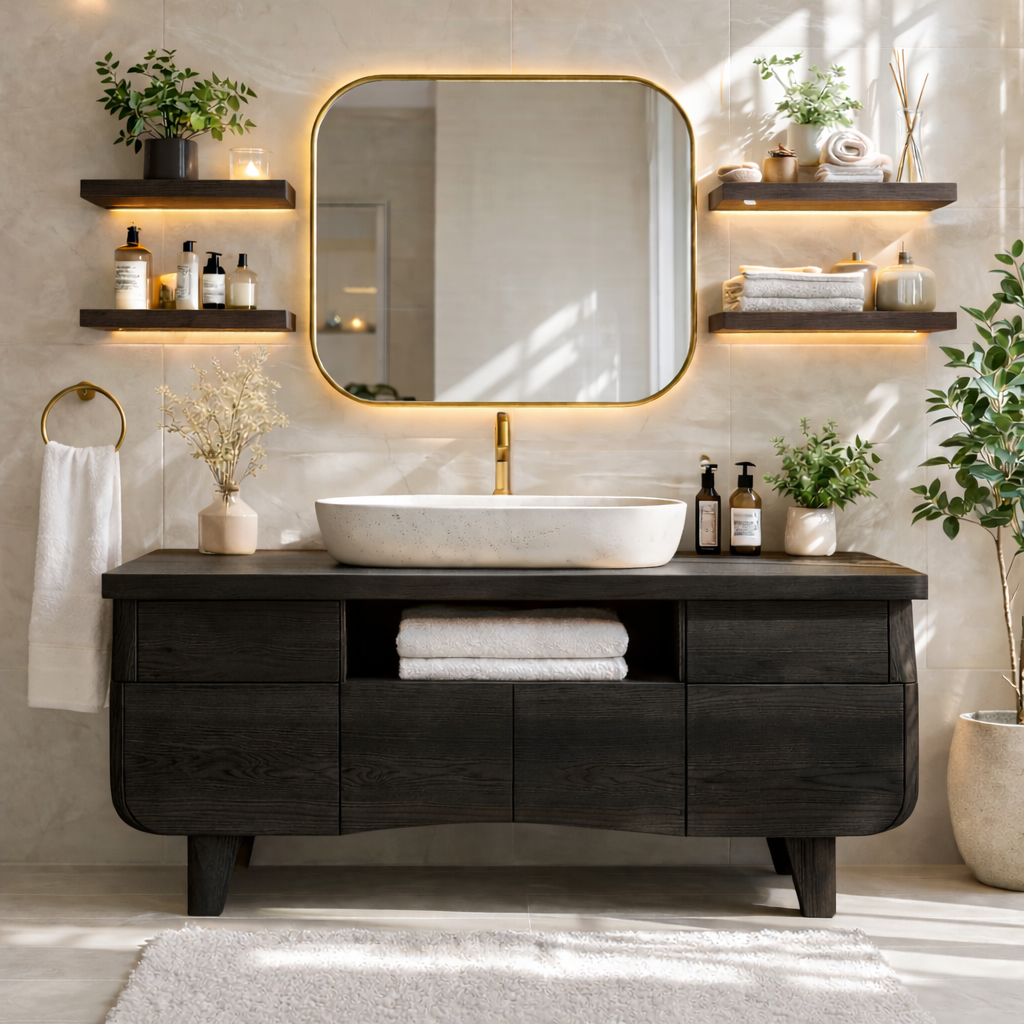 Modern Wood Bathroom Vanity Cabinet With Drawers Storage Bathroom Vanity Base Kitchnce