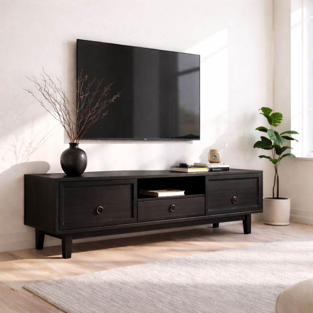 Mid Century Solid Wood TV Stand Modern Media Console Entertainment Center Cabinet Kitchnce