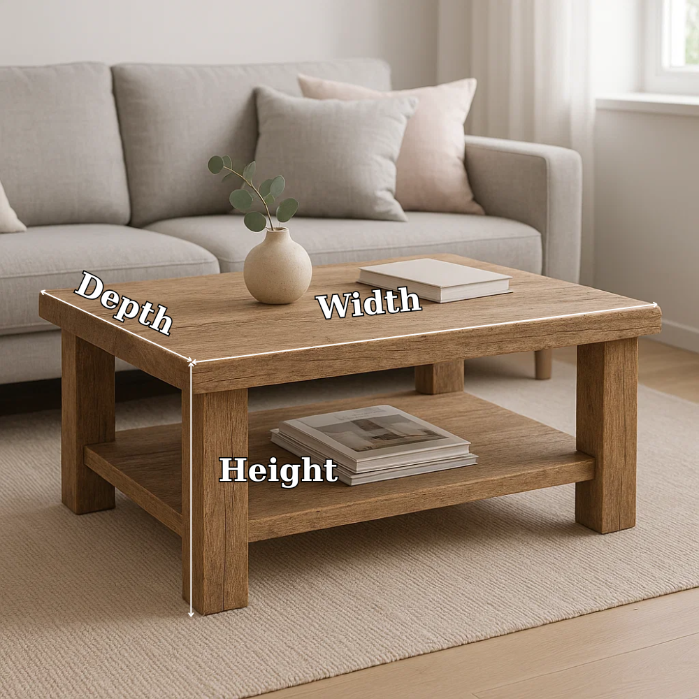 Handcrafted Solid Wood Coffee Table – Rustic Farmhouse Design with Timeless Character Kitchnce