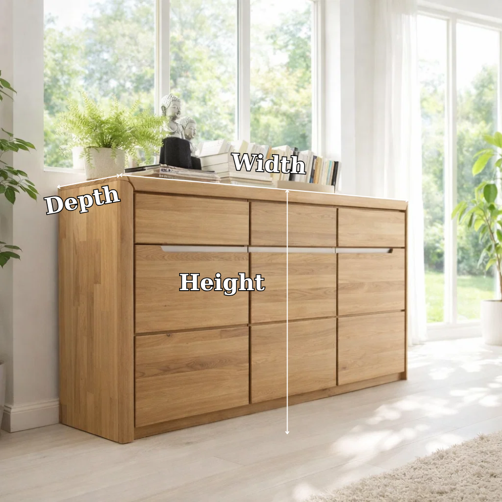 Wide Sideboard Cabinet with Multiple Drawers Storage
