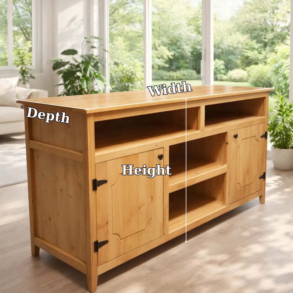 Farmhouse Sideboard Cabinet with Shelves and Door Storage