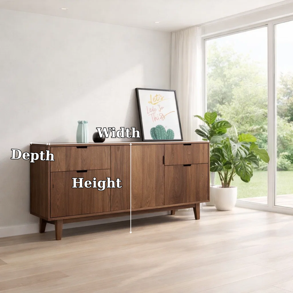 Contemporary Sideboard Cabinet with Hidden Storage – Sleek Living Room Console