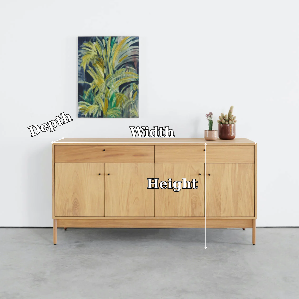 Wood Sideboard Cabinet with Drawers & Doors – Modern Minimal Storage