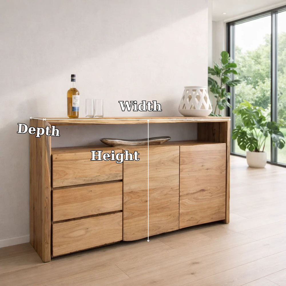 Modern Sideboard Cabinet with Drawers and Doors – Minimalist Storage Console