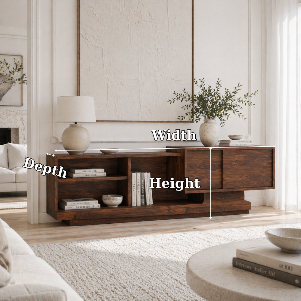 Minimalist Solid Wood Console Sideboard – Modern Entryway Storage Table