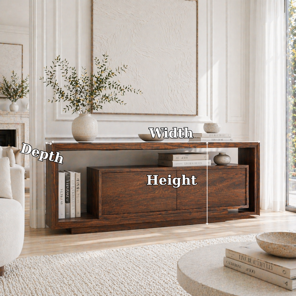 Solid Wood Console Sideboard – Modern Storage Cabinet with Clean Design