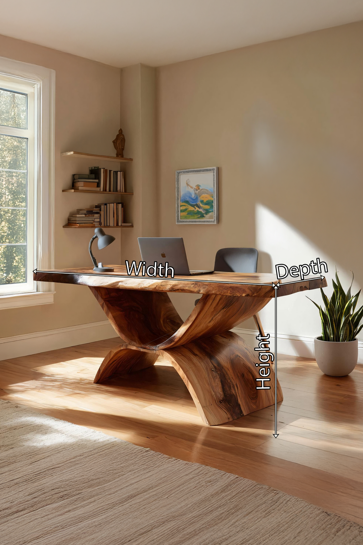 Handcrafted Solid Wood Desk For Home Office And Living Room