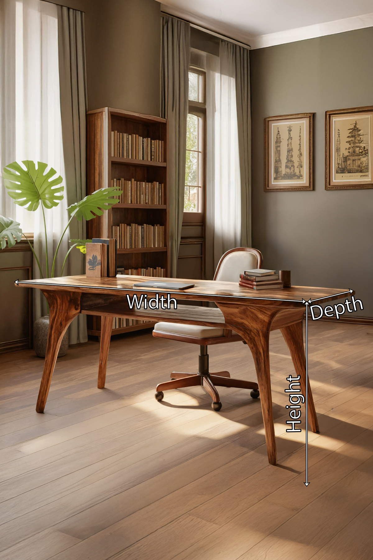 Modern Solid Wood Desk For Living Room And Office Decor Kitchnce