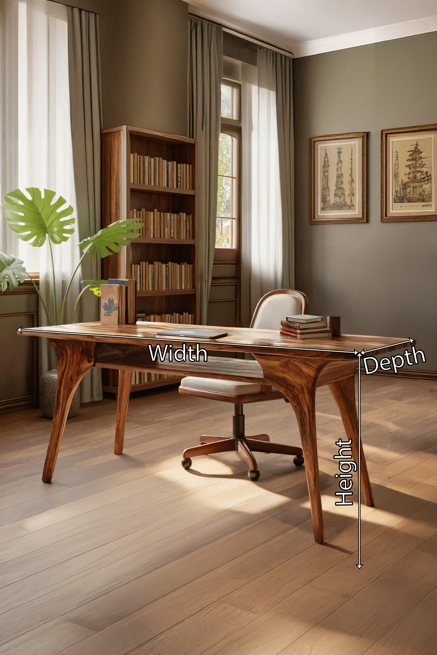 Modern Solid Wood Desk For Living Room And Office Decor Kitchnce