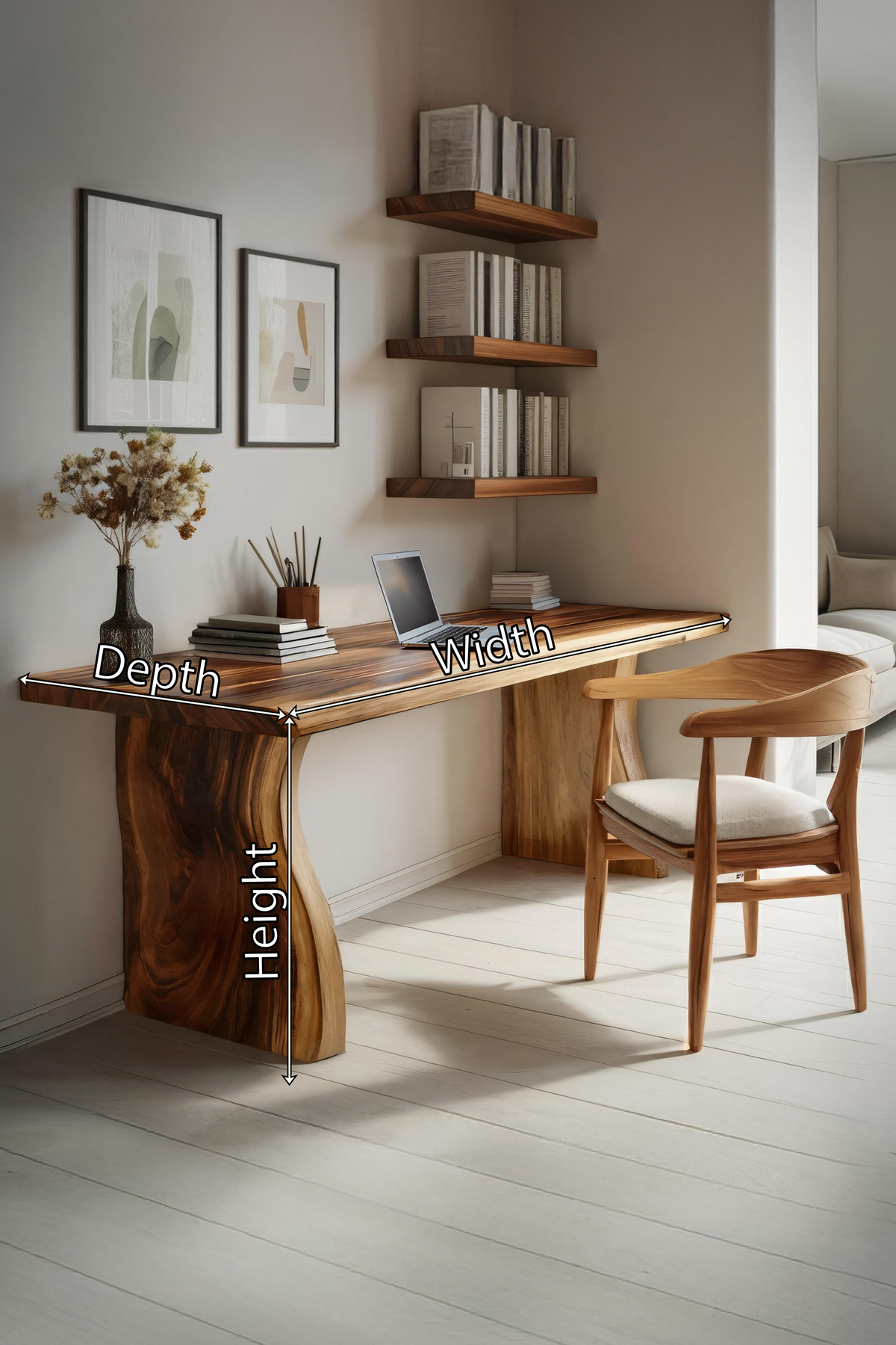 Handcrafted Solid Wood Desk For Reading And Work Area Kitchnce