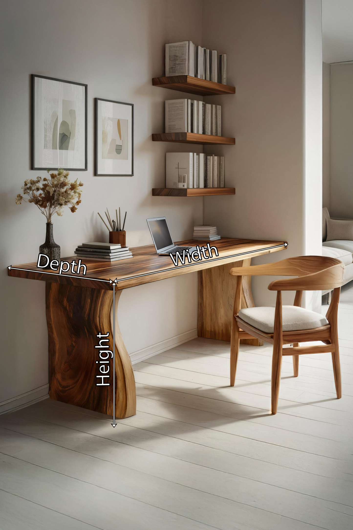 Handcrafted Solid Wood Desk For Reading And Work Area Kitchnce