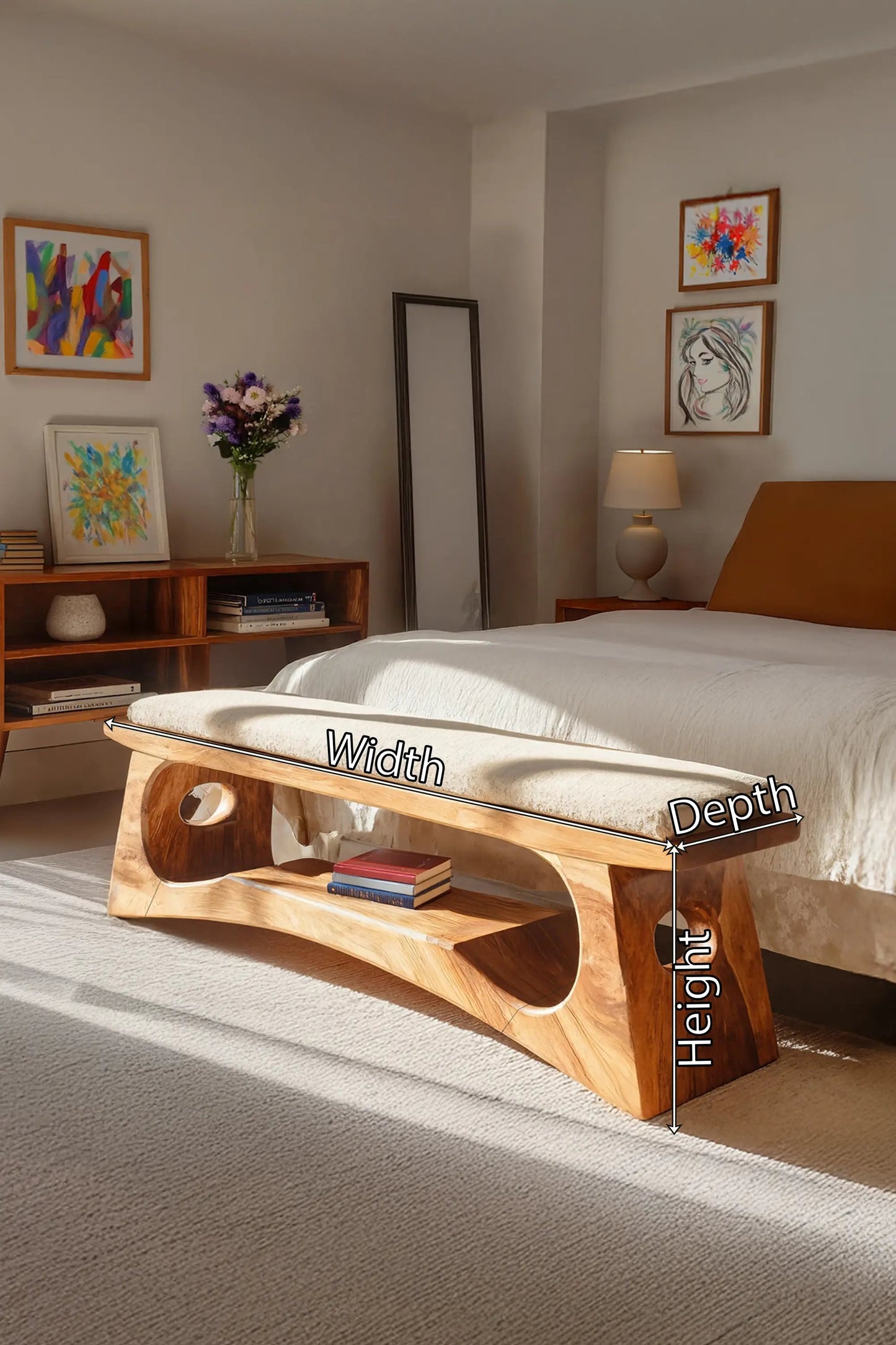 Modern Wooden Bench For Natural Bedroom Decor Kitchnce