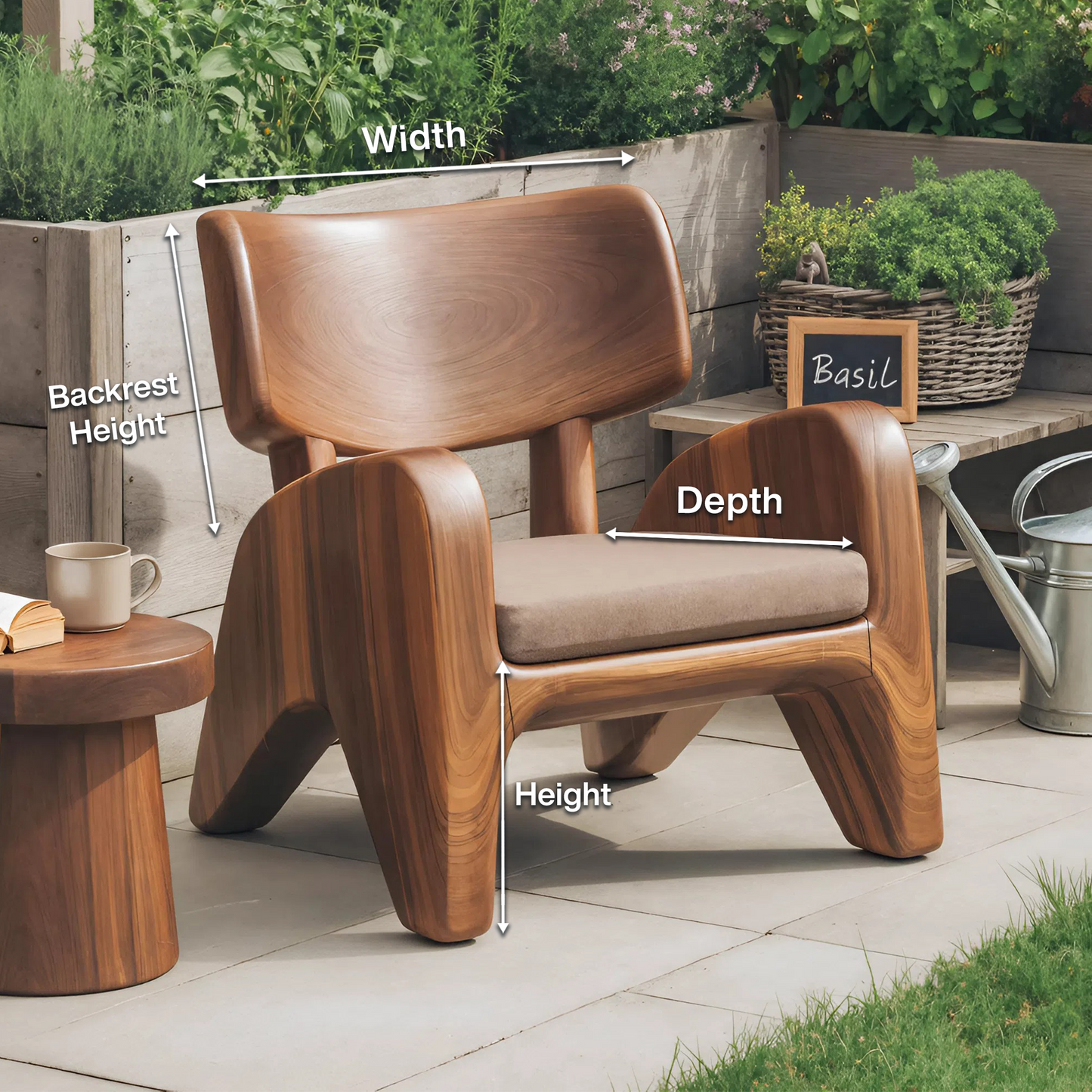 Contemporary Wooden Lounge Chair For Garden Or Reading Nook Kitchnce
